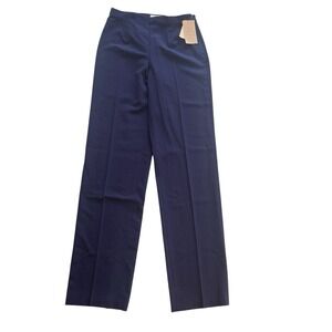 NWT Coldwater Creek Women's Size 4L Holly Pant Trouser Straight Leg Navy Blue